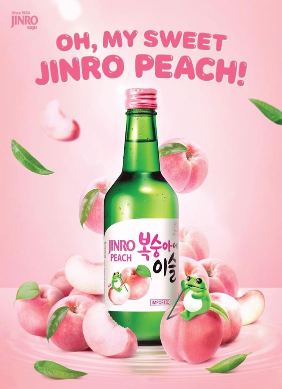 Soju Jinro Hàn Quốc chai 360ml Vị Đào