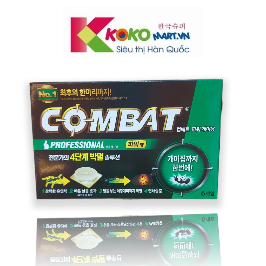 [Có sẵn] Hộp diệt kiến Hàn Quốc COMBAT có 6 bẫy thức ăn