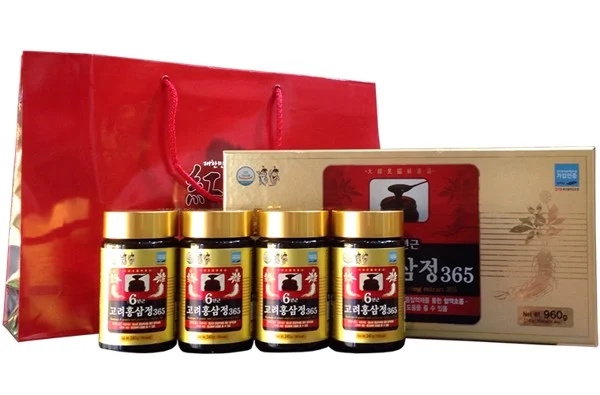 Cao hồng sâm chính hãng 365 sâm Hàn Quốc 6 năm tuổi hộp 4 lọ 240g