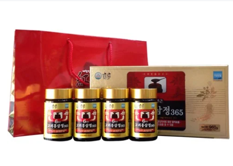 Cao hồng sâm chính hãng 365 sâm Hàn Quốc 6 năm tuổi hộp 4 lọ 240g