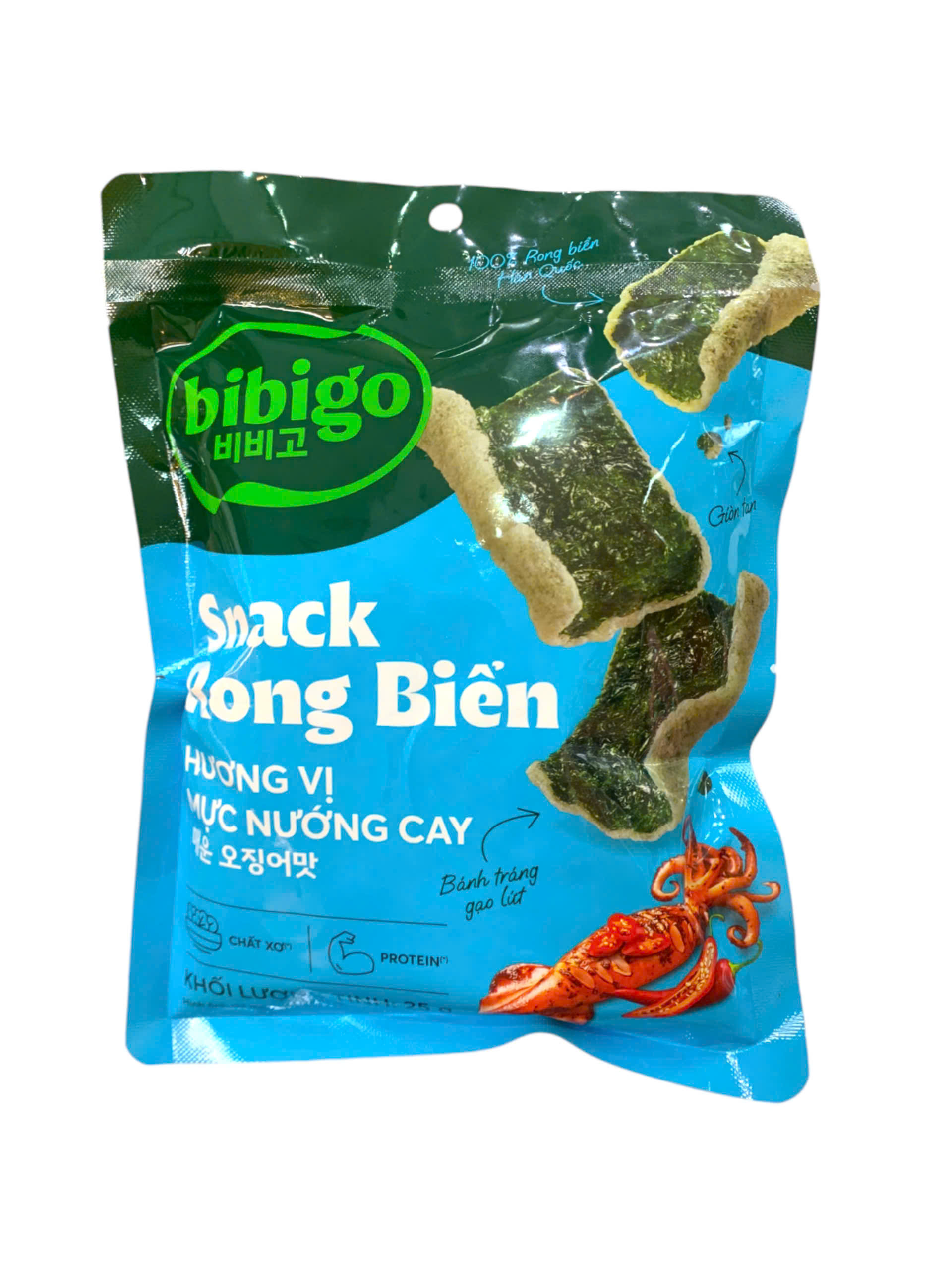 Snack rong biển BIBIGO vị Mực nướng cay 25g
