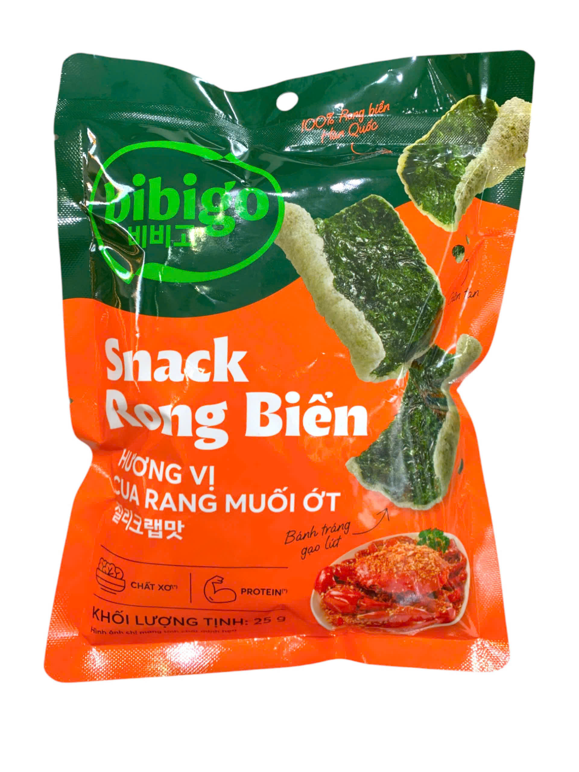 Snack rong biển BIBIGO vị Cua rang muối ớt 25g
