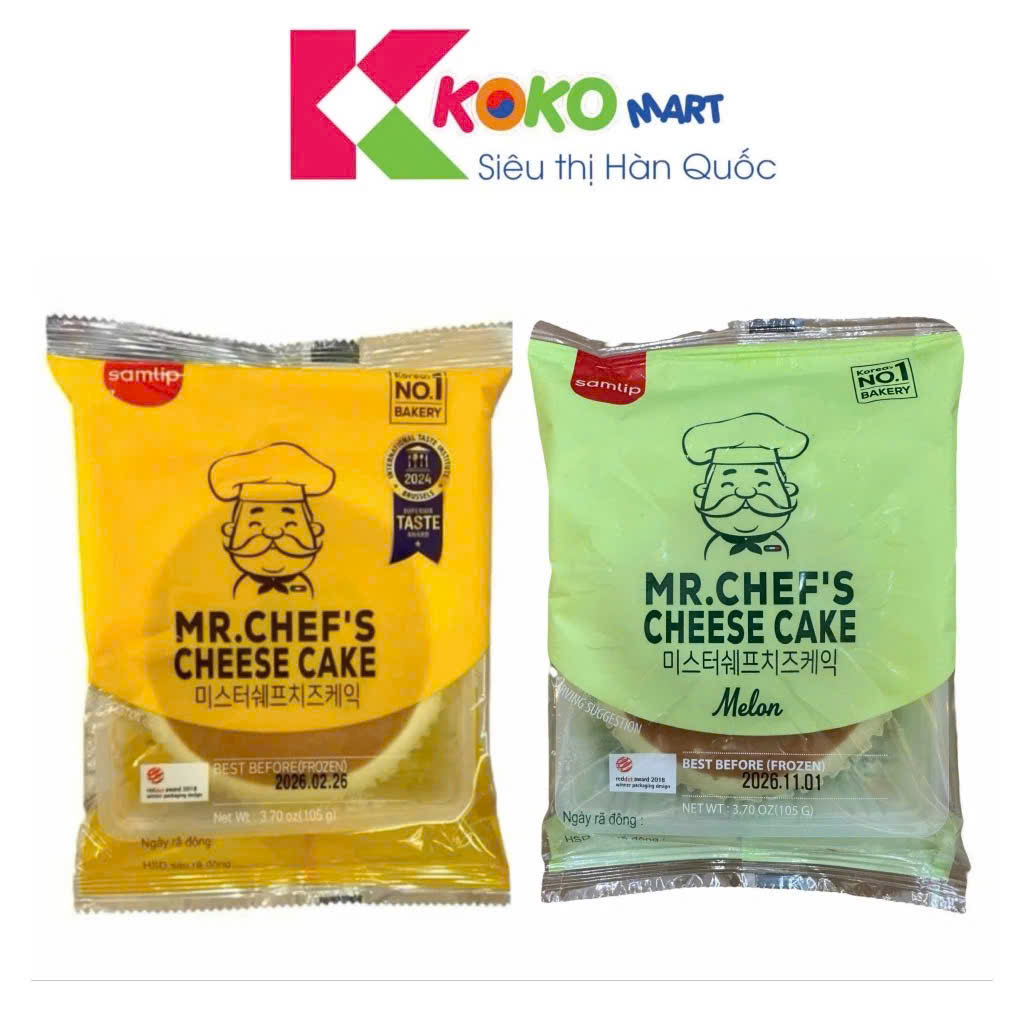 Bánh Bông Lan Ông Già Samlip Hàn Quốc vị Phô Mai Và Dưa Lưới 105g